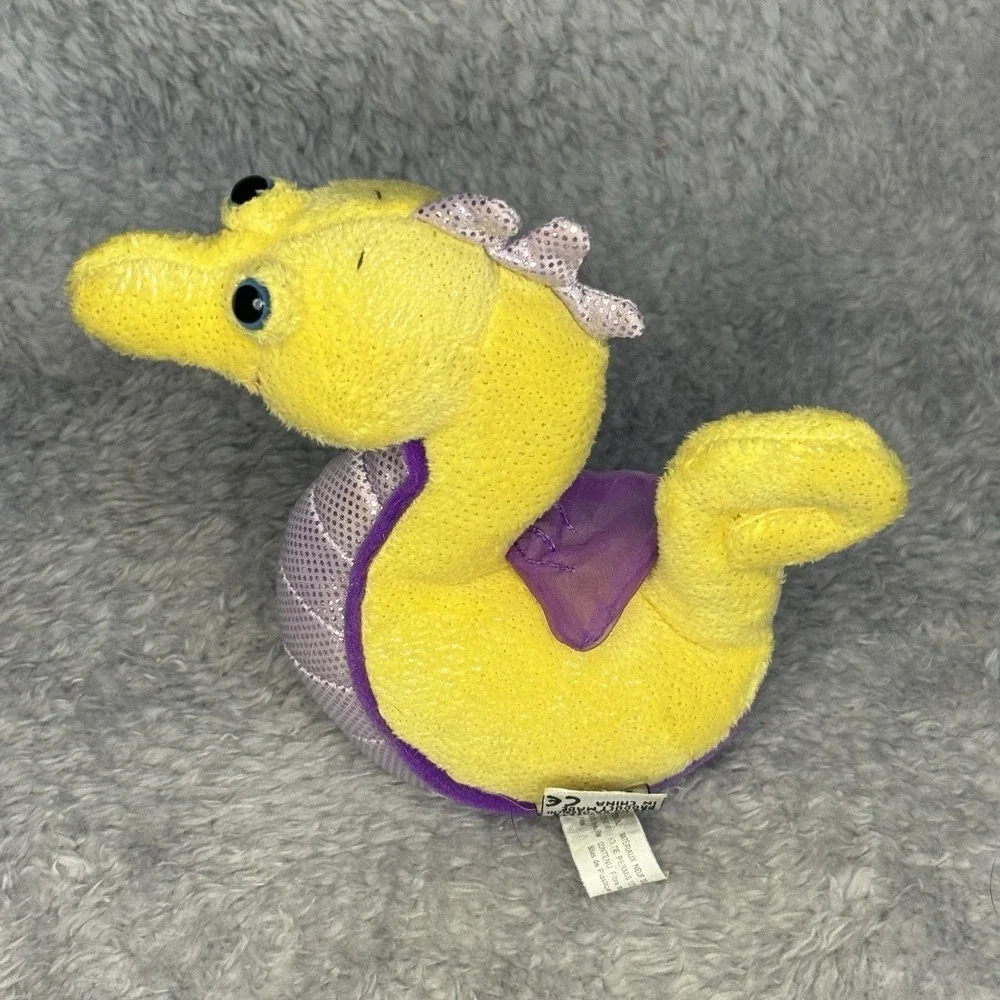 Ganz Webkinz Lil Kinz Seahorse Plush Yellow Purple Stuffed Animal Toy No Code
